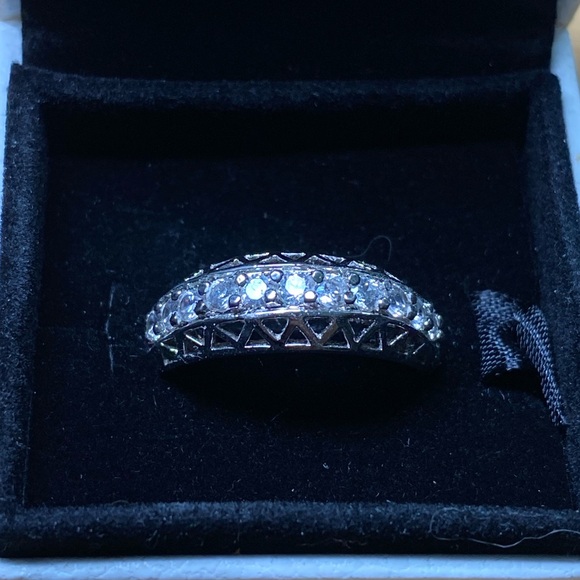 Jewelry - Women's Geometric Cut Sterling Silver CZ Ring 10